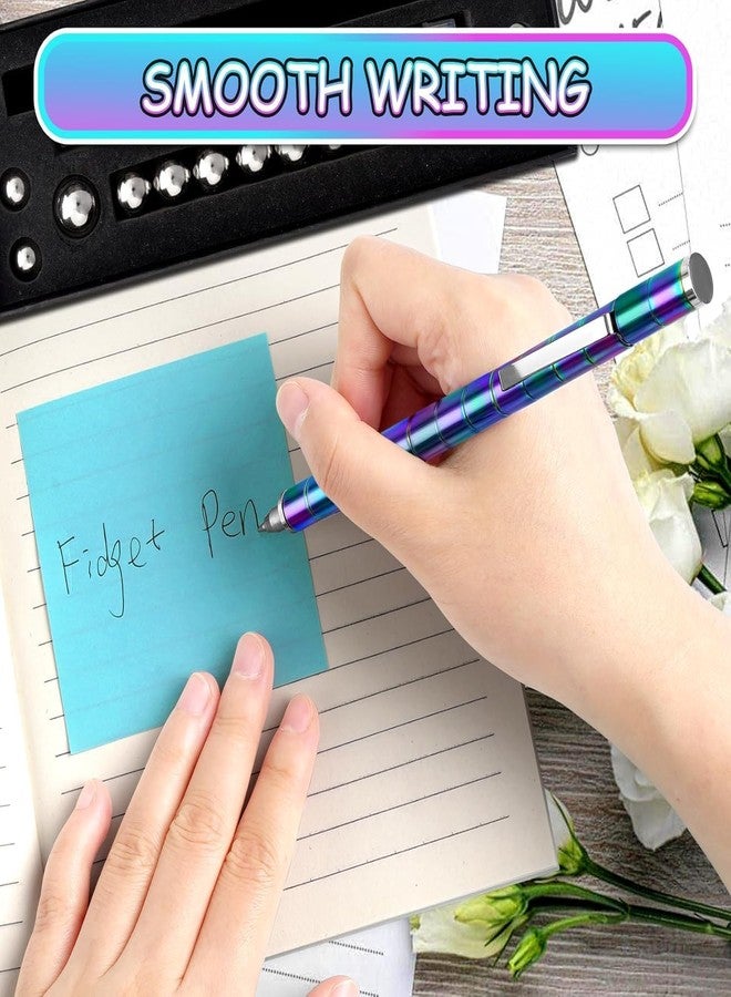 SUKEE Magnetic Fidget Pen, Decompression Toy Pen with Magnetic Rings and Steel Balls, Stress Relief Creative Gadget for Kids and Adults, for Teens, Fidget Pen, Magnetic Pen (Rainbow) - Image 3